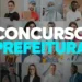 Diversos profissionais com o texto 'Concurso Prefeitura' em destaque.
