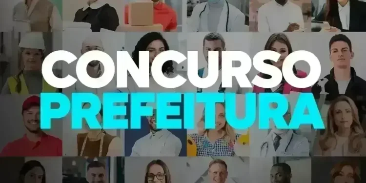 Vários profissionais de diferentes áreas, representando as vagas no concurso da Prefeitura.