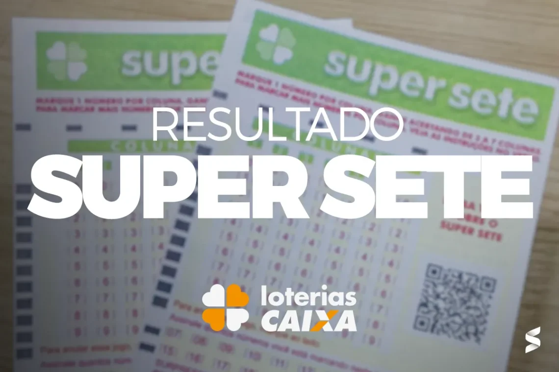 Super Sete hoje: resultado do concurso 686 já disponível Cartões do Super Sete ilustrando o resultado do concurso 686 de hoje