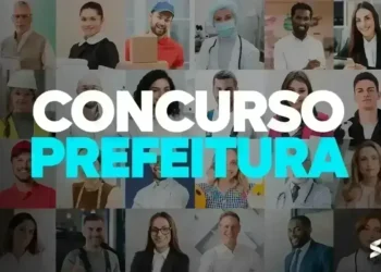 Diversos profissionais com diferentes profissões, simbolizando as oportunidades oferecidas no concurso.