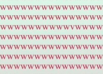 Teste de QI com várias repetições da letra 'W' organizadas em linhas, com uma letra 'V' disfarçada entre elas