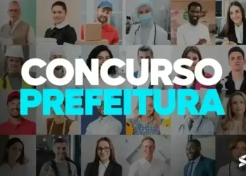 Diversas pessoas com diferentes profissões, representando a diversidade de oportunidades no concurso da Prefeitura.