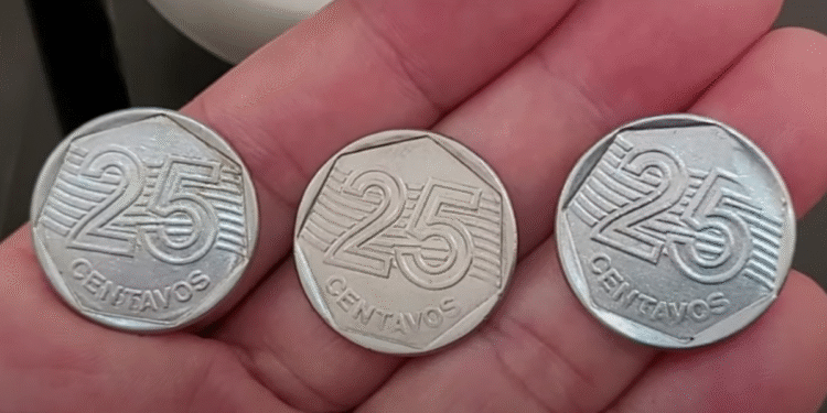 moedas de 25 centavos raras com possibilidade de alto valor no mercado