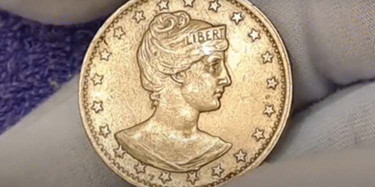 Moeda de 400 réis antiga com design clássico e alto valor numismático Moeda antiga de 400 réis com busto feminino e estrelas ao redor