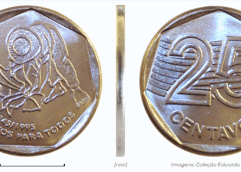 moeda de 25 centavos fao 1995 com erro de cunhagem raro e valioso