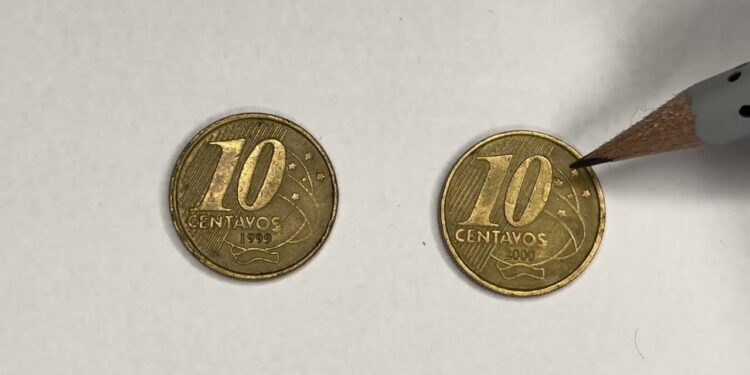 Essas 21 moedas de 10 centavos já vale muito dinheiro; você tem alguma?