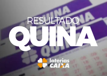 Anúncio oficial do resultado da Quina, concurso 6734, com destaque para prêmio de 4 milhões de reais