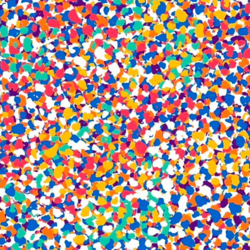 Entre tantas cores e formas, existe um número bem disfarçado. Será que você consegue enxergar? Desafio visual colorido com manchas que escondem um número camuflado.