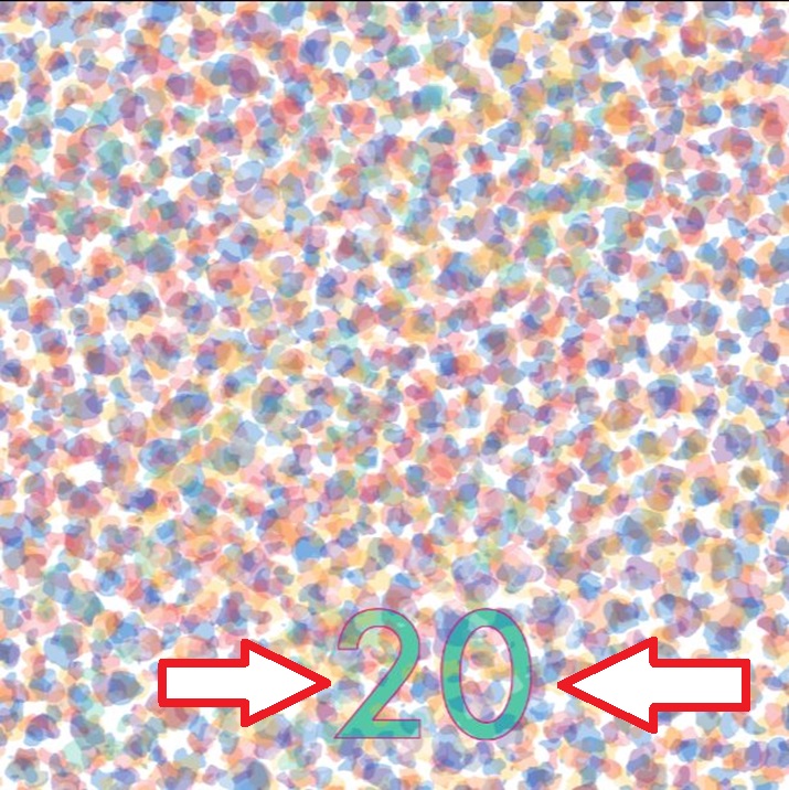 Teste sua visão: qual é o número escondido na imagem? Solução do teste de QI colorido com manchas que escondem um número camuflado.