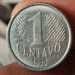 Moeda de 1 centavo de 1995 com possível erro de reverso invertido