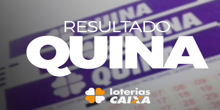Imagem ilustrativa com destaque para o resultado da Quina das Loterias Caixa.