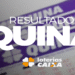 Imagem ilustrativa com destaque para o resultado da Quina das Loterias Caixa.