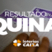 Bilhete da Quina sendo conferido com destaque para o resultado das Loterias Caixa