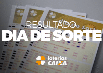 Bilhetes da loteria Dia de Sorte com destaque para os resultados e marca da Caixa