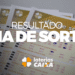 Bilhetes da loteria Dia de Sorte com destaque para os resultados e marca da Caixa