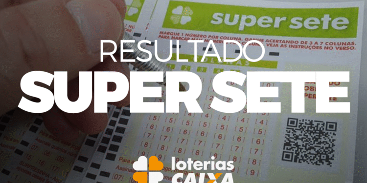 Bilhetes do Super Sete com destaque para resultado da loteria da Caixa