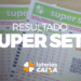 Bilhetes do Super Sete com destaque para resultado da loteria da Caixa