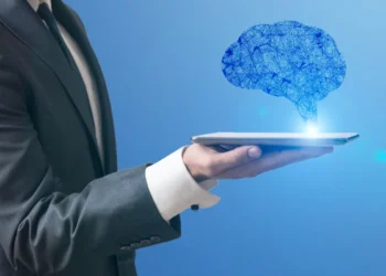 Representação de inteligência artificial em um tablet.