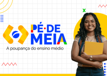 Pé de Meia: Estudante com livro representando a poupança do ensino médio em 2025