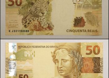 Cédula brasileira de 50 reais da segunda família do Plano Real, série rara