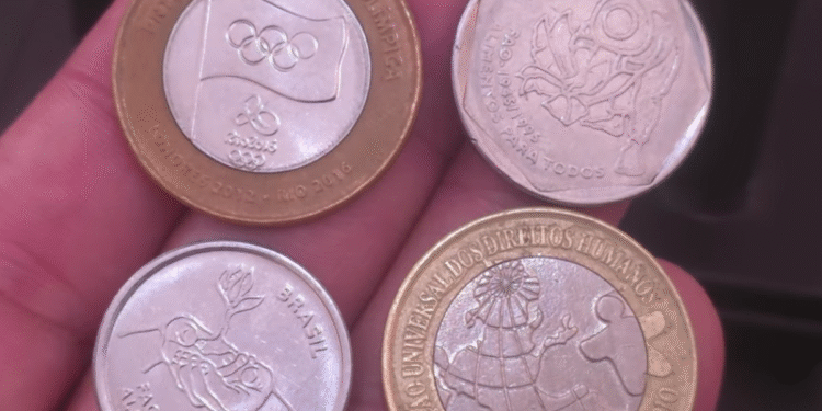 Conjunto das moedas mais raras do Real, incluindo edições comemorativas e históricas