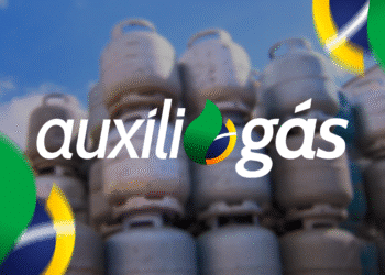 Imagem com o logotipo do Auxílio Gás e botijões de gás ao fundo, representando o benefício e o novo calendário de pagamentos.
