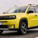 Fiat Grande Panda 2026, um SUV compacto na cor amarela com um design moderno, estacionado em uma rua.