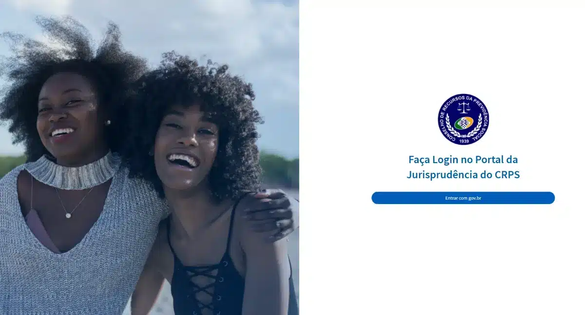 Login no Portal de Jurisprudência do CRPS Tela de login do Portal de Jurisprudência do CRPS