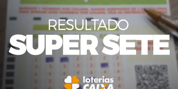 Bilhetes do Super Sete com destaque para resultado da loteria da Caixa