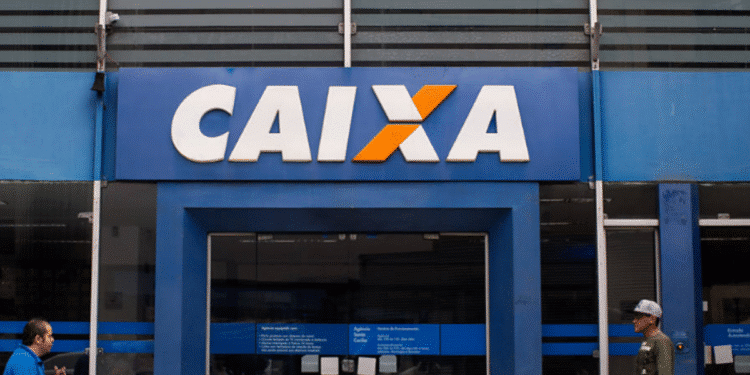Fachada de agência da Caixa Econômica Federal.