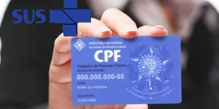 Imagem de CPF com logotipo do SUS, simbolizando a integração entre o sistema de saúde e a identificação de usuários.