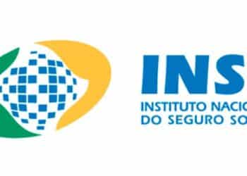 Logotipo do INSS, Instituto Nacional do Seguro Social, órgão responsável pelo pagamento dos benefícios previdenciários no Brasil.