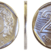 Imagem de uma moeda de 25 centavos de 1994 mostrando a face e o verso. A moeda é do tipo que pode ter um erro de cunhagem valioso.