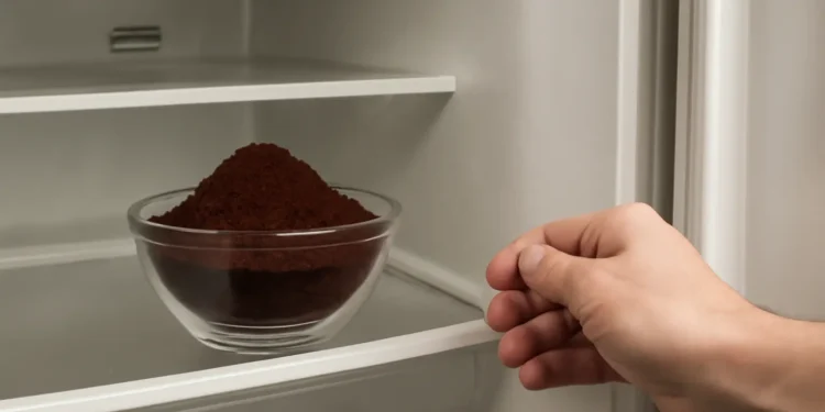 Refrigerador com truque de café para eliminar odores