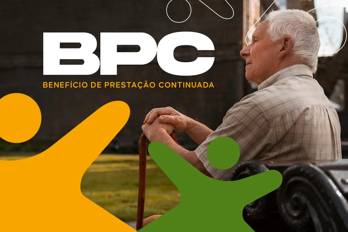 Novo Cálculo de Renda para Benefício de Prestação Continuada (BPC) Imagem de idoso segurando bengala, simbolizando a inclusão social e benefícios assistenciais do BPC.