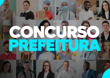 Diversas pessoas em diferentes profissões representando candidatos a concurso público na prefeitura.