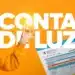 Pessoa segurando uma lâmpada com a conta de luz ao lado, destacando a importância do 'Luz do Povo' para reduzir custos.