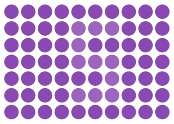 Ilusão de ótica: Encontre o número 5 escondido entre os círculos roxos em 10 segundos.