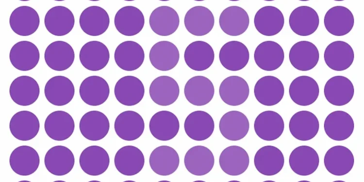 Ilusão de ótica: Encontre o número 5 escondido entre os círculos roxos em 10 segundos.