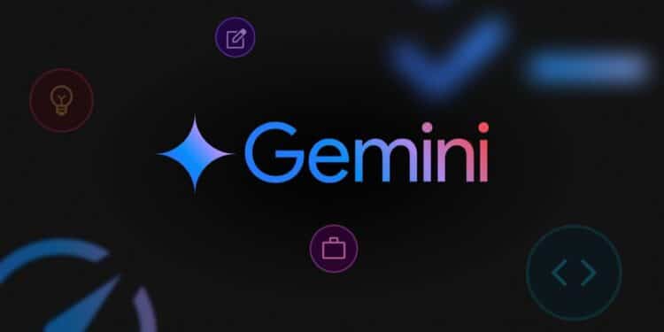 Logo do Gemini com ícones representando ferramentas e funções da plataforma.
