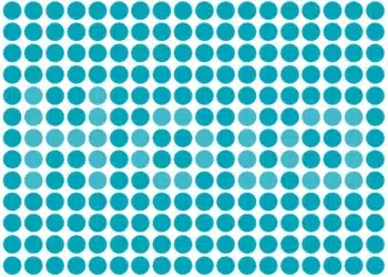 Imagem de um desafio de QI com círculos coloridos, com um desafio para encontrar a palavra 'Hola' em meio aos círculos.