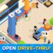 Cena do jogo mobile Pizza Ready mostra o jogador no controle de um restaurante, cuidando da preparação dos pedidos, do atendimento aos clientes e da operação no drive-thru para fazer o negócio crescer.