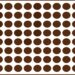 Teste de QI com um padrão gráfico com bolinhas marrons organizadas em linhas e colunas sobre fundo branco com borda arredondada marrom