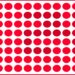 Teste de QI com padrão de círculos vermelhos claros e escuros formando uma ilusão óptica em fundo branco
