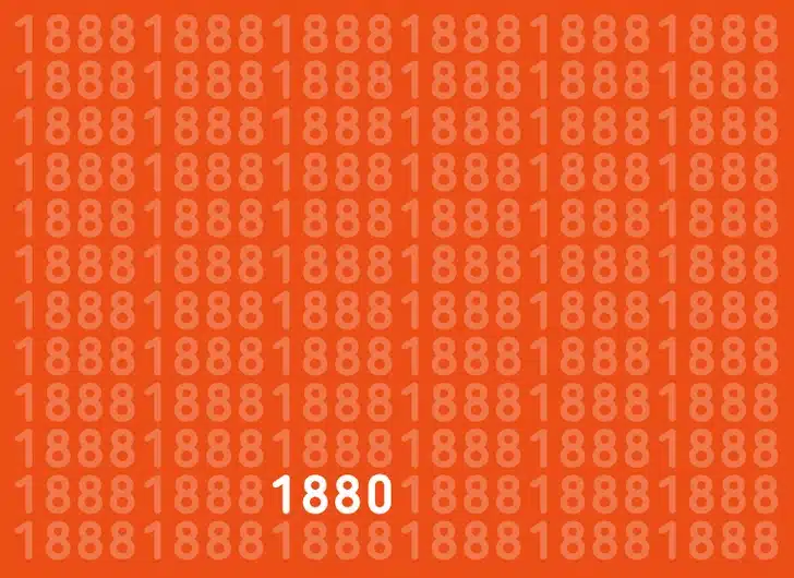 Encontre o número 1880 em fundo laranja com números 8 e 1 Teste visual com padrão de números 1 e 8 em tons claros e escuros sobre fundo laranja