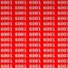 Teste visual com uma sequência repetitiva do número 6001 em letras brancas sobre fundo vermelho.