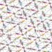 Teste de QI com o número 50 em branco sobre um padrão abstrato colorido, composto por formas triangulares em diversas cores.