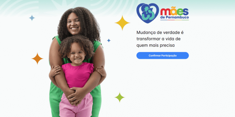 Mãe e filha sorrindo em campanha institucional do programa Mães de Pernambuco