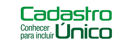 Logotipo do Cadastro Único com o slogan “Conhecer para incluir”.