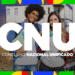Logotipo do CNU - Concurso Nacional Unificado com dois estudantes sorridentes ao fundo.